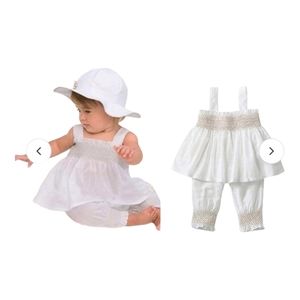 Itaar Baby clothes Toddler Girl Ruffle Dress + Pants + Hat Outfit Set 0-6Months